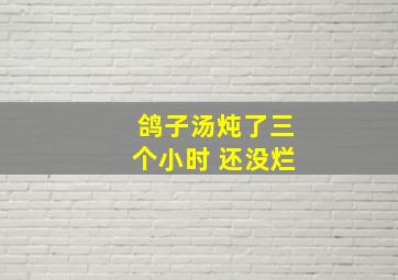 鸽子汤炖了三个小时 还没烂